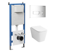 Комплект 3 в 1: Grossman инсталляция 900.K31.01.000+клавиша 700.K31.03.100.100 хром глянцевый+унитаз GR-4441S