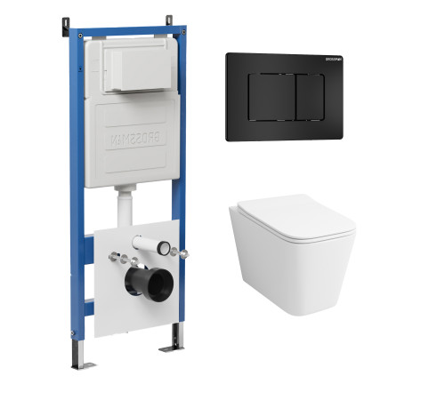 Комплект 3 в 1: Grossman инсталляция 900.K31.01.000+клавиша 700.K31.04.21M.21M черный матовый+унитаз GR-4441S