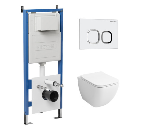 Комплект 3 в 1: Grossman инсталляция 900.K31.01.000+клавиша 700.K31.02.000.000 белый+унитаз GR-4447S