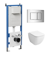 Комплект 3 в 1: Grossman инсталляция 900.K31.01.000+клавиша 700.K31.04.10M.10M хром глянцевый+унитаз GR-4447S