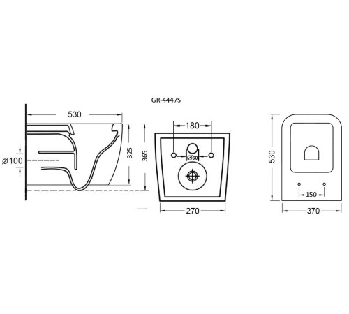 Комплект 3 в 1: Grossman инсталляция 900.K31.01.000+клавиша 700.K31.05.32M.32M золото сатиновый+унитаз GR-4447S
