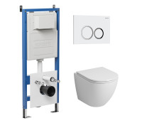 Комплект 3 в 1: Grossman инсталляция 900.K31.01.000+клавиша 700.K31.01.000.000 белый+унитаз GR-4455S