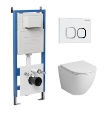 Комплект 3 в 1: Grossman инсталляция 900.K31.01.000+клавиша 700.K31.02.000.000 белый+унитаз GR-4455S