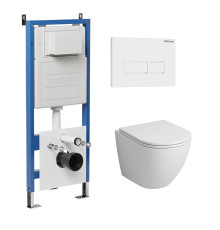 Комплект 3 в 1: Grossman инсталляция 900.K31.01.000+клавиша 700.K31.03.000.000 белый+унитаз GR-4455S