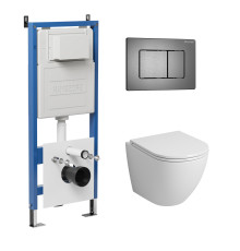 Комплект 3 в 1: Grossman инсталляция 900.K31.01.000+клавиша 700.K31.04.42M.42M графит сатиновый+унитаз GR-4455S