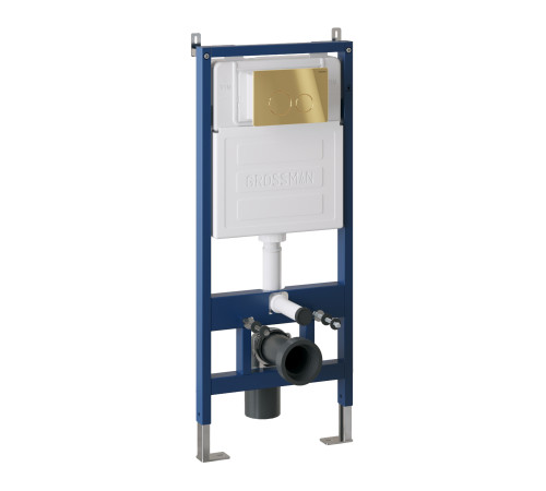 Комплект 3 в 1: Grossman инсталляция 900.K31.01.000+клавиша 700.K31.05.30M.30M золото глянцевый+унитаз GR-4455BMS