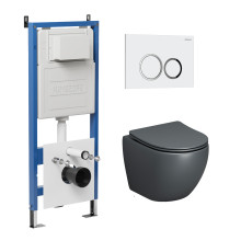 Комплект 3 в 1: Grossman инсталляция 900.K31.01.000+клавиша 700.K31.01.000.000 белый+унитаз GR-4455GMS