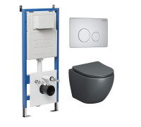 Комплект 3 в 1: Grossman инсталляция 900.K31.01.000+клавиша 700.K31.05.01M.01M белый матовый+унитаз GR-4455GMS