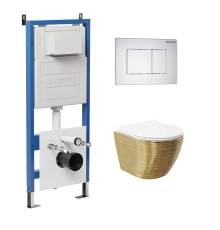 Комплект 3 в 1: Grossman инсталляция 900.K31.01.000+клавиша 700.K31.04.01M.01M белый матовый+унитаз GR-4455GWS