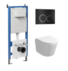 Комплект 3 в 1: Grossman инсталляция 900.K31.01.000+клавиша 700.K31.01.210.210 черный матовый+унитаз GR-4477S