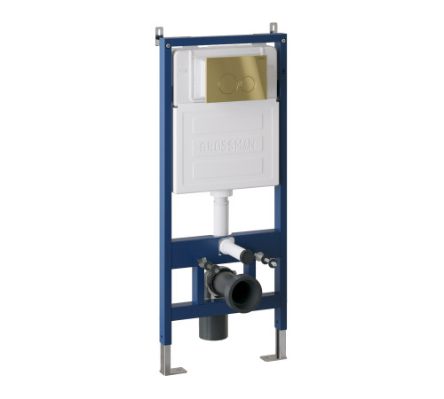 Комплект 3 в 1: Grossman инсталляция 900.K31.01.000+клавиша 700.K31.01.300.300 золото глянцевый+унитаз GR-4477SQ