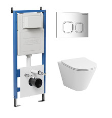 Комплект 3 в 1: Grossman инсталляция 900.K31.01.000+клавиша 700.K31.02.100.100 хром глянцевый+унитаз GR-4477S