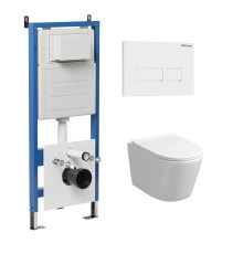 Комплект 3 в 1: Grossman инсталляция 900.K31.01.000+клавиша 700.K31.03.000.000 белый+унитаз GR-4477S