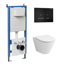 Комплект 3 в 1: Grossman инсталляция 900.K31.01.000+клавиша 700.K31.03.210.210 черный матовый+унитаз GR-4477S