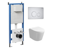 Комплект 3 в 1: Grossman инсталляция 900.K31.01.000+клавиша 700.K31.05.01M.01M белый матовый+унитаз GR-4477S