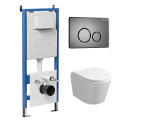 Комплект 3 в 1: Grossman инсталляция 900.K31.01.000+клавиша 700.K31.05.42M.42M графит сатиновый+унитаз GR-4477S