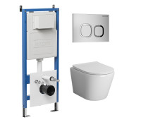 Комплект 3 в 1: Grossman инсталляция 900.K31.01.000+клавиша 700.K31.02.110.110 хром матовый+унитаз GR-4478S