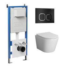 Комплект 3 в 1: Grossman инсталляция 900.K31.01.000+клавиша 700.K31.02.210.210 черный матовый+унитаз GR-4478S