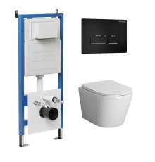 Комплект 3 в 1: Grossman инсталляция 900.K31.01.000+клавиша 700.K31.03.210.210 черный матовый+унитаз GR-4478S