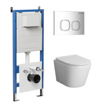 Комплект 3 в 1: Grossman инсталляция 900.K31.01.000+клавиша 700.K31.02.100.100 хром глянцевый+унитаз GR-4478BMS