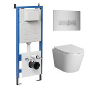 Комплект 3 в 1: Grossman инсталляция 900.K31.01.000+клавиша 700.K31.03.110.110 хром матовый+унитаз GR-4478BMS