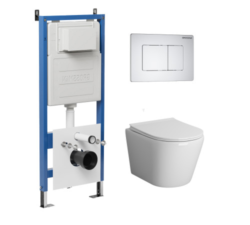 Комплект 3 в 1: Grossman инсталляция 900.K31.01.000+клавиша 700.K31.04.01M.01M белый матовый+унитаз GR-4478SQ