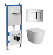 Комплект 3 в 1: Grossman инсталляция 900.K31.01.000+клавиша 700.K31.04.10M.10M хром глянцевый+унитаз GR-4478SQ