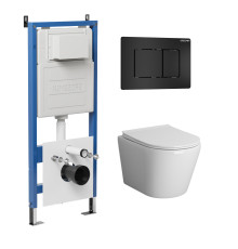 Комплект 3 в 1: Grossman инсталляция 900.K31.01.000+клавиша 700.K31.04.21M.21M черный матовый+унитаз GR-4478SQ