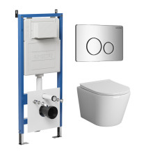 Комплект 3 в 1: Grossman инсталляция 900.K31.01.000+клавиша 700.K31.05.10M.10M хром глянцевый+унитаз GR-4478BMS