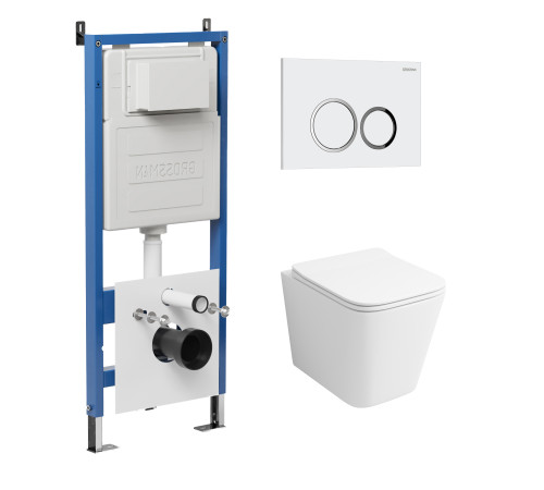 Комплект 3 в 1: Grossman инсталляция 900.K31.01.000+клавиша 700.K31.01.000.000 белый+унитаз GR-4479SQ