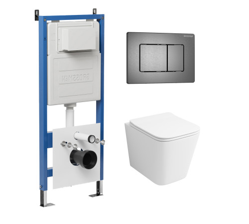 Комплект 3 в 1: Grossman инсталляция 900.K31.01.000+клавиша 700.K31.04.42M.42M графит сатиновый+унитаз GR-4479SQ