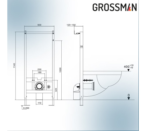 Комплект 2 в 1: инсталляция 901.K31.01.000+унитаз GR-5702 smart