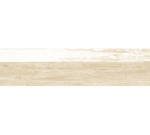 Керамогранит New Trend GP1560SHA01 Shabby Crema 15.1x60.2 бежевый / белый матовый / рельефный под дерево