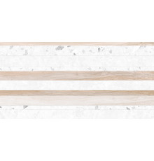 Настенная плитка New Trend WT36PLY55 Play Lines 30x60 бежево-белая глянцевая под дерево / терраццо