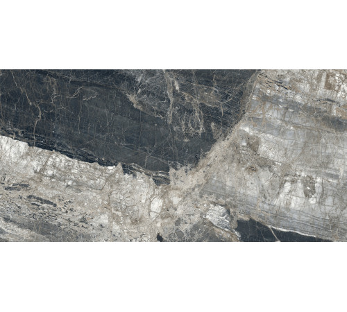 Lunar Nero Керамогранит графитовый 80х160 матовый+гл.чернила