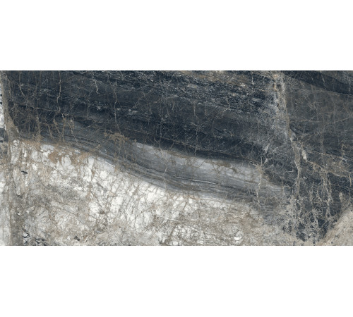 Lunar Nero Керамогранит графитовый 80х160 матовый+гл.чернила