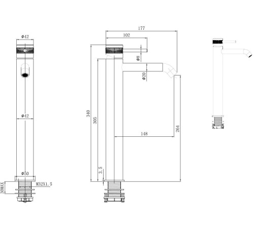 Смеситель для раковины Allen Brau Priority 5.31A02-00 хром