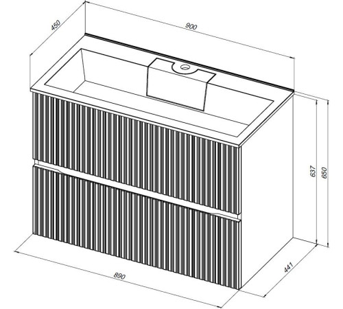 Тумба под раковину Aquanet Джейн 90 маренго