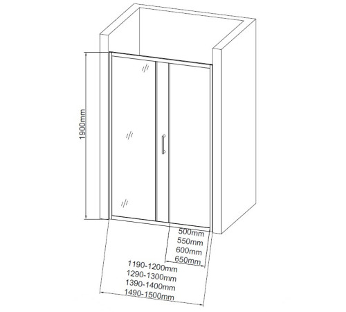 Душевая дверь Aquanet SD-1100A 110, прозрачное стекло