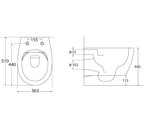 Чаша подвесного унитаза Allen Brau Fantasy 4.11HC1.20 белый глянец