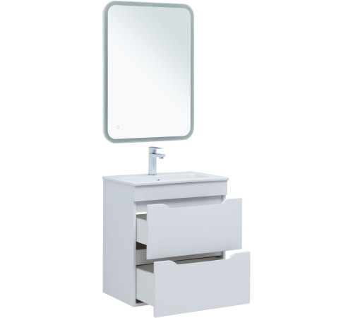 Тумба под раковину Aquanet Практика 60 белый глянец