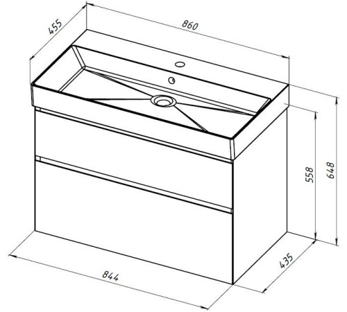 Тумба под раковину Allen Brau Infinity 85 1.210026.AM антрацит матовый