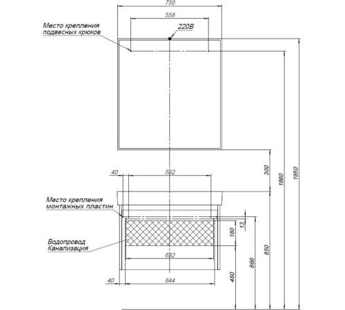 Мебель для ванной Aquanet Nova Lite 75 дуб рошелье (1 ящик)