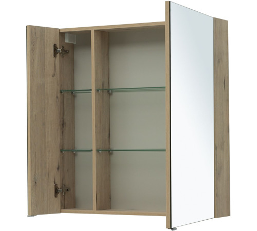 Зеркальный шкаф Aquanet Алвита New 80 дуб веллингтон белый