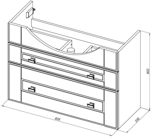 Тумба под раковину Aquanet Рондо 85 белый глянец
