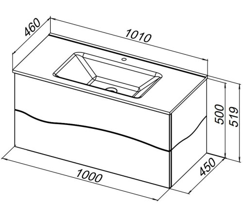 Тумба под раковину Allen Brau Glority 100 1.35002.NW дуб антик