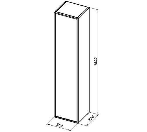 Шкаф-пенал Aquanet Арт 35 маренго