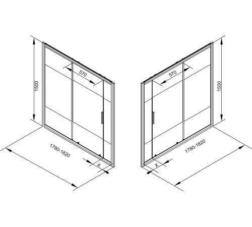 Шторка на ванну Aquanet Practic AE10-B-180H150U-CP, прозрачное стекло