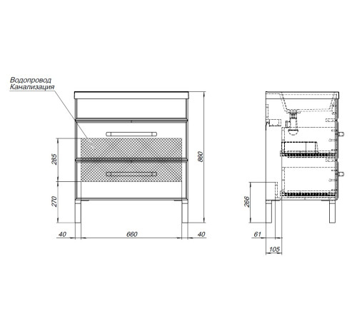 Тумба под раковину Aquanet Лукка 75 белый