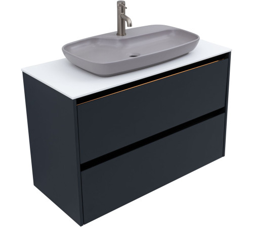 Тумба под раковину Allen Brau Activity 100 1.34006.AM антрацит матовый/черный браш